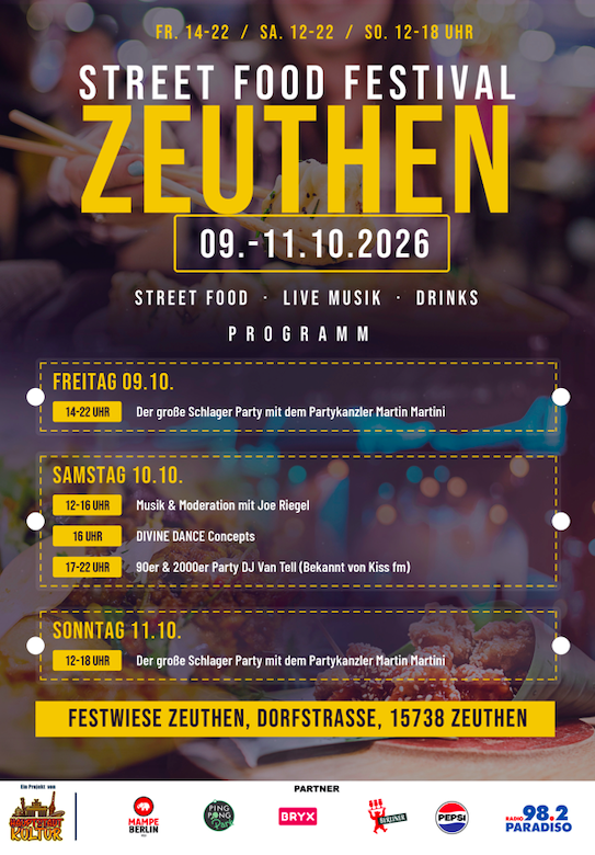 Street Food Festival Zeuthen: Genuss, Musik und gute Stimmung, Zeuthen Street Food Festival Zeuthen: Genuss, Musik und gute Stimmung, Zeuthen