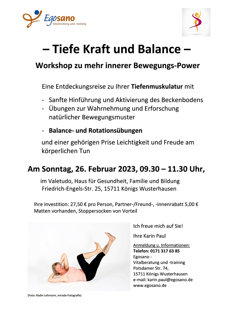 Workshop für mehr innere Bewegungspower, Zeuthen